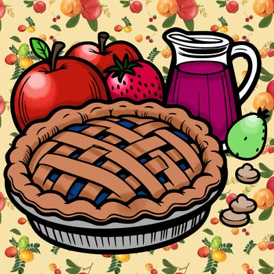 a pie of food