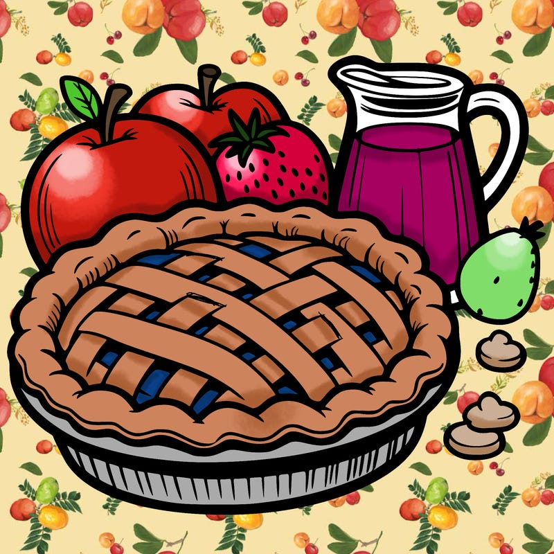 a pie of food