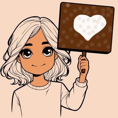 realistic girl holding up a sign