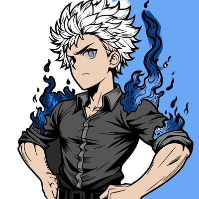 realistic manga man of fire