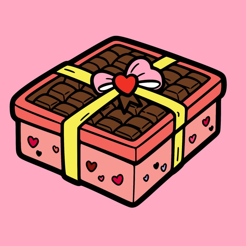 a box of chocolate for valentines day