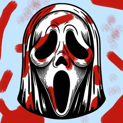 detailed ghostface mask