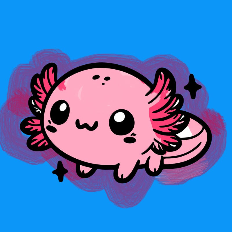 cute easy baby axolotl