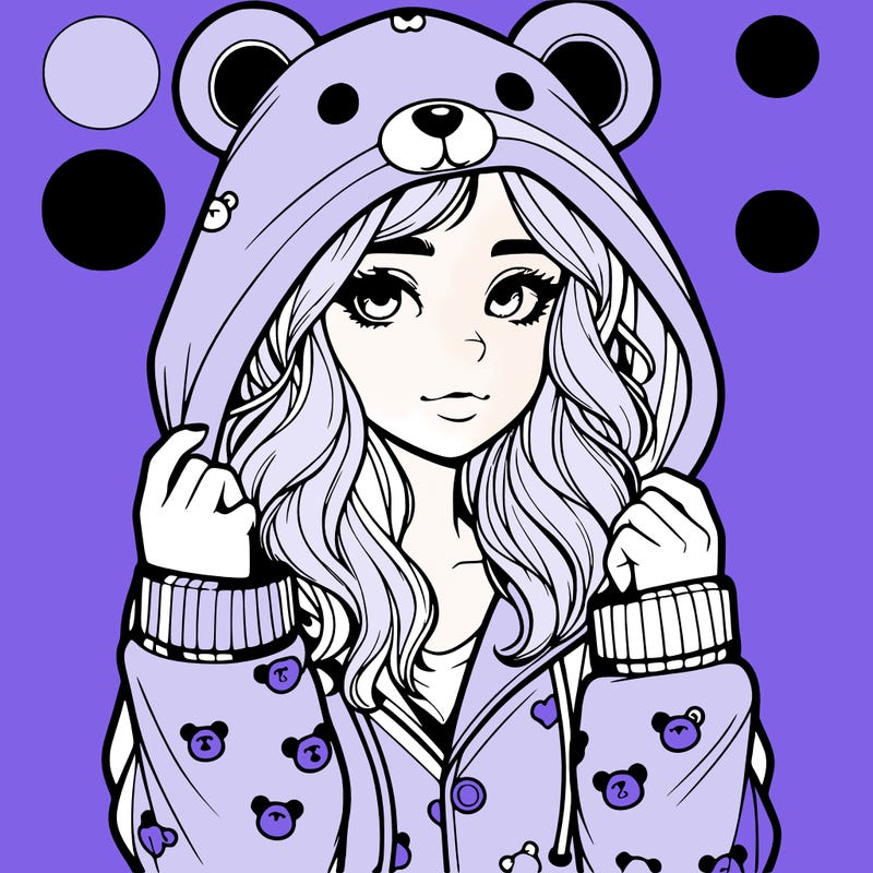 realistic girl in a animal pjs hoodie