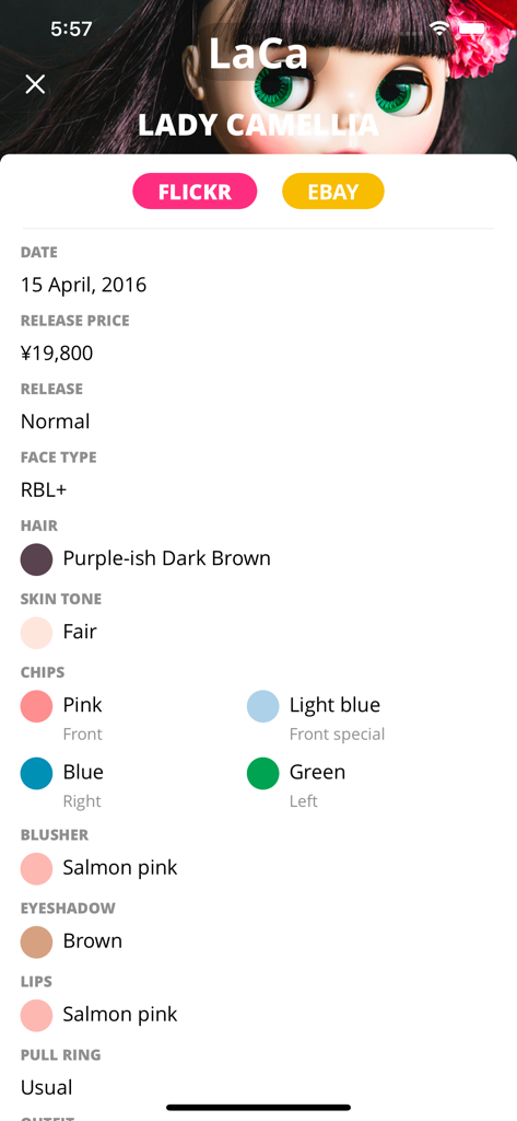 My Doll Collection for Blythe - Detalhes técnicos e informações de lançamento para a boneca Blythe Lady Camellia