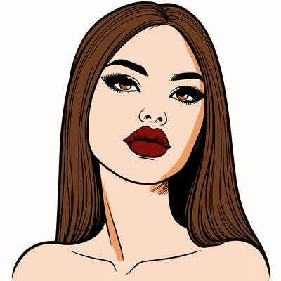 realistic woman with full lips
