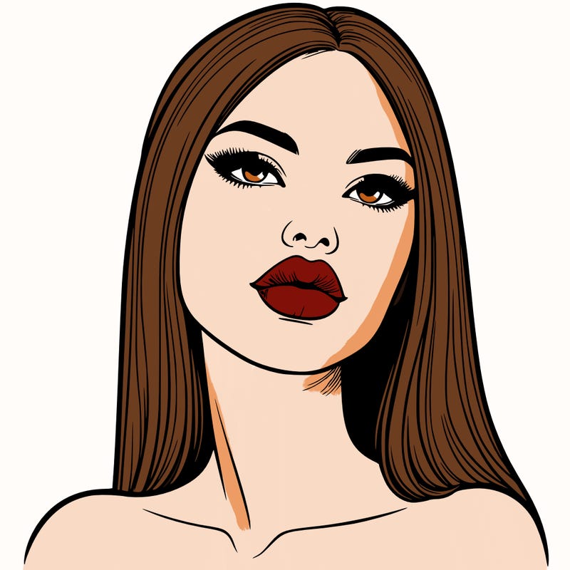 realistic woman with full lips