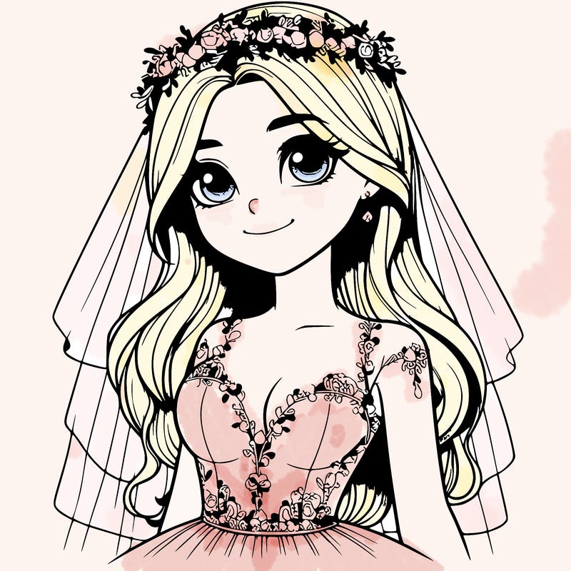 realistic girl in a wedding dress