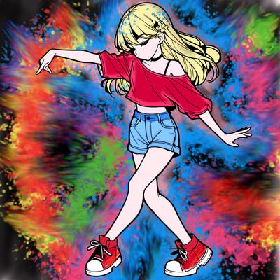realistic girl danceing