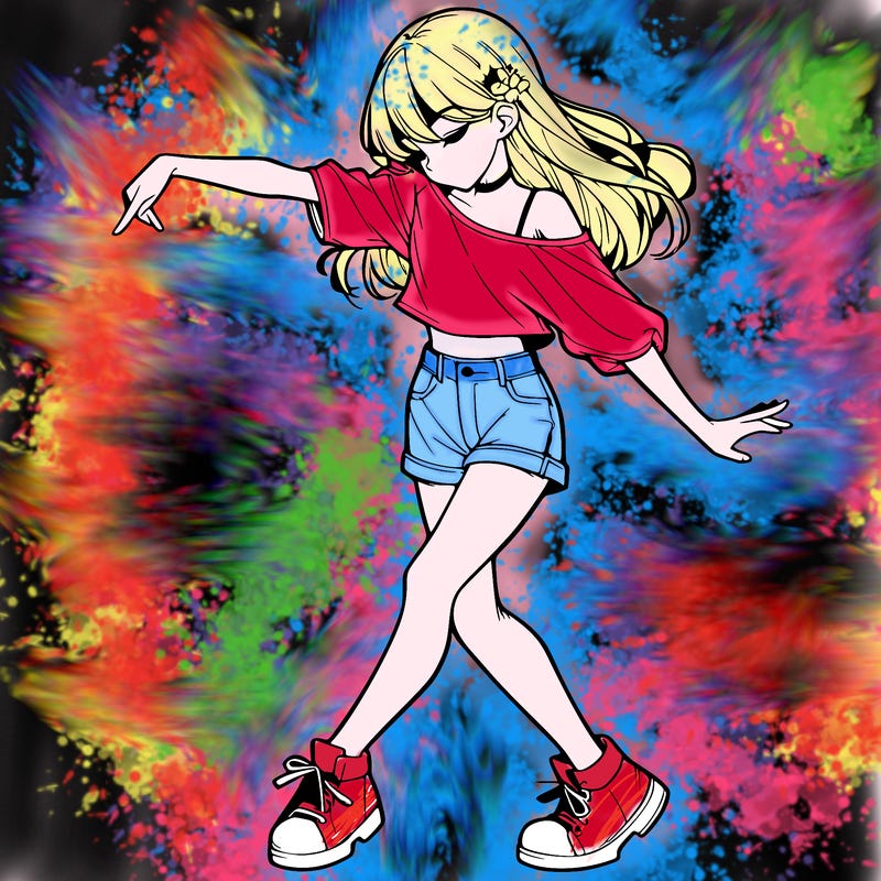 realistic girl danceing