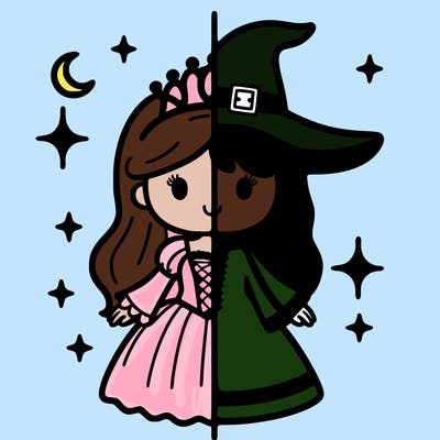 split princess and witch