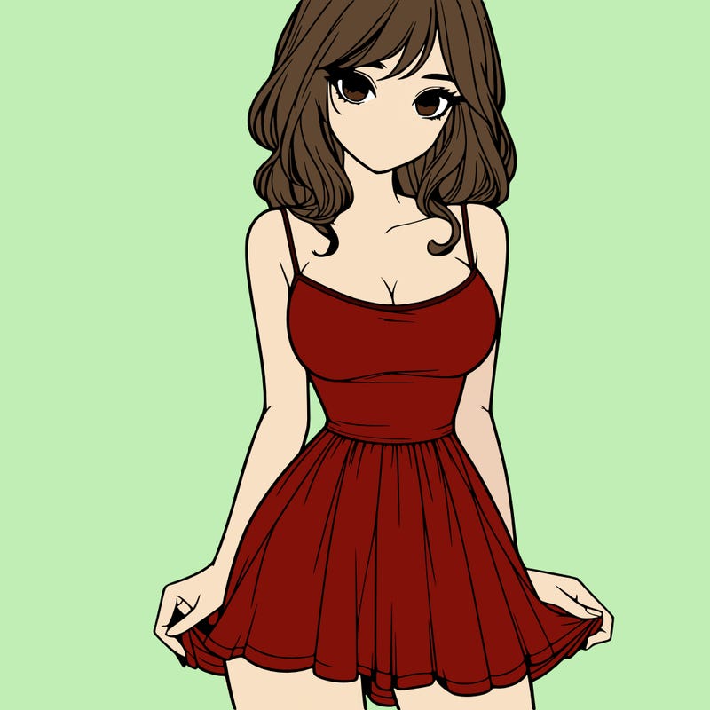 realistic girl in short dress