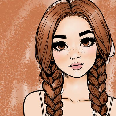 realistic girl with braids