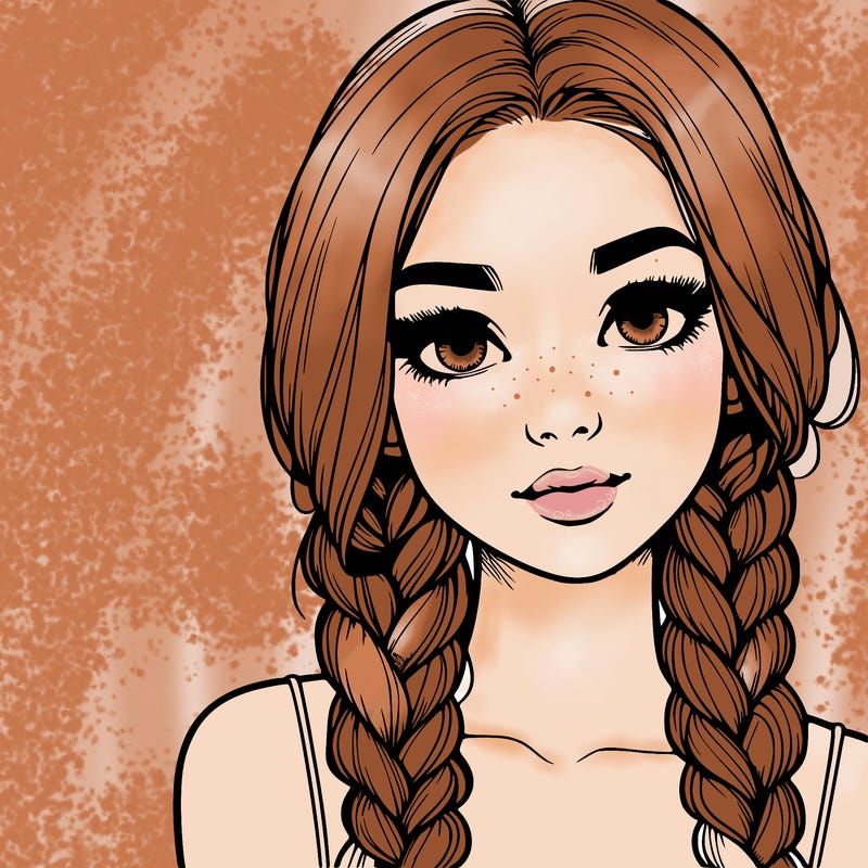realistic girl with braids