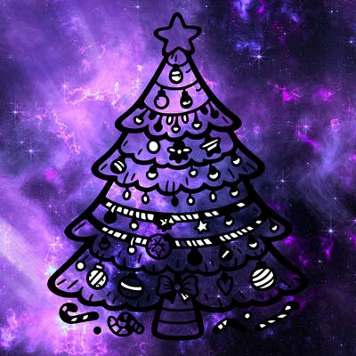 christmas tree with lots of details