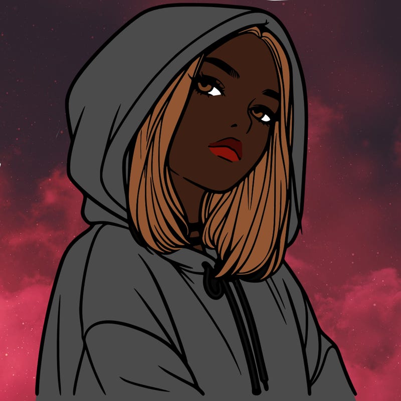 a realistic girl in a hoodie