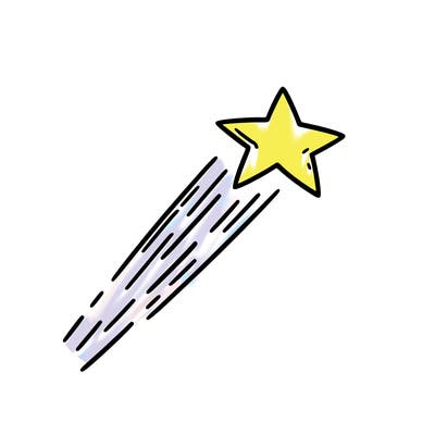 a shooting star in the sky