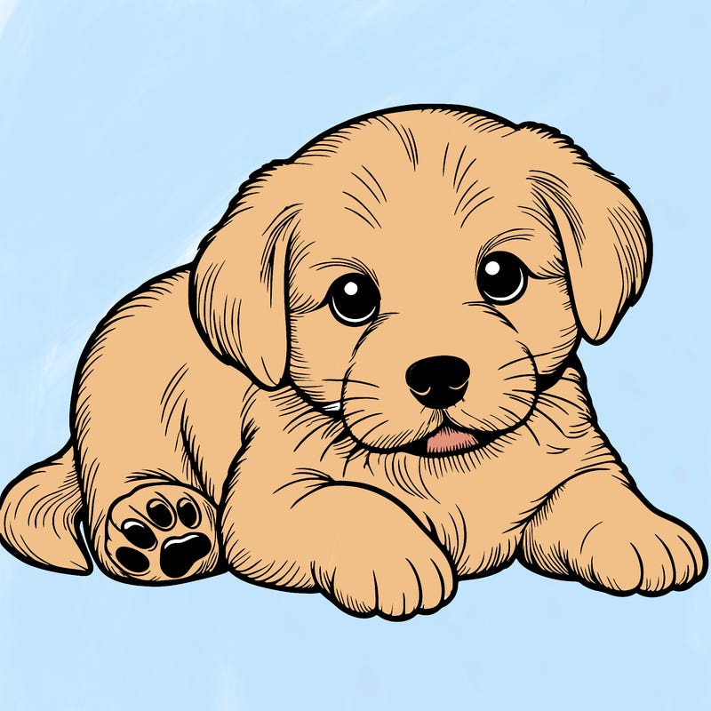 a cute realistic puppy