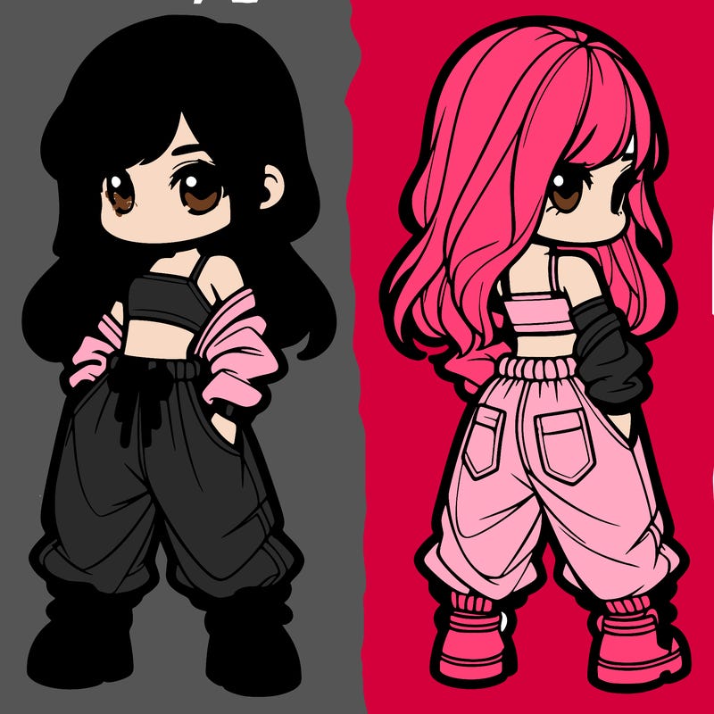 girl in crop top and baggy pants