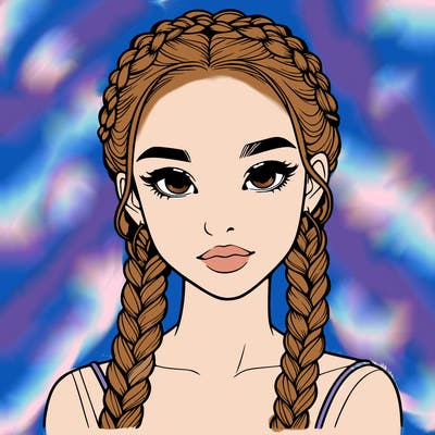 realistic girl with braids
