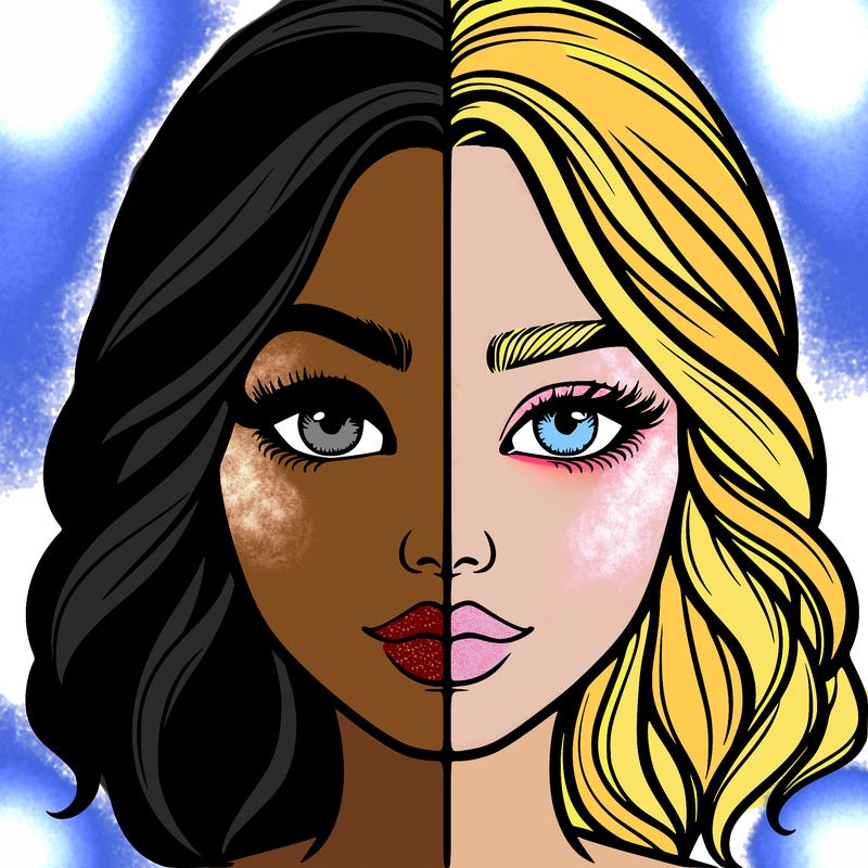 realistic girl split half