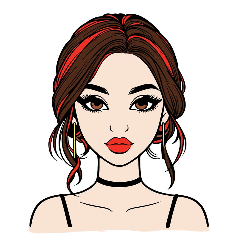 realistic girl with makeup on