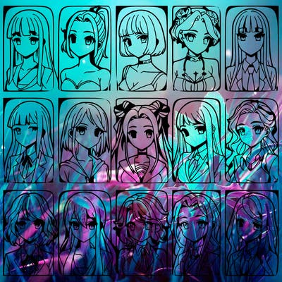 girls that look diffrent anime