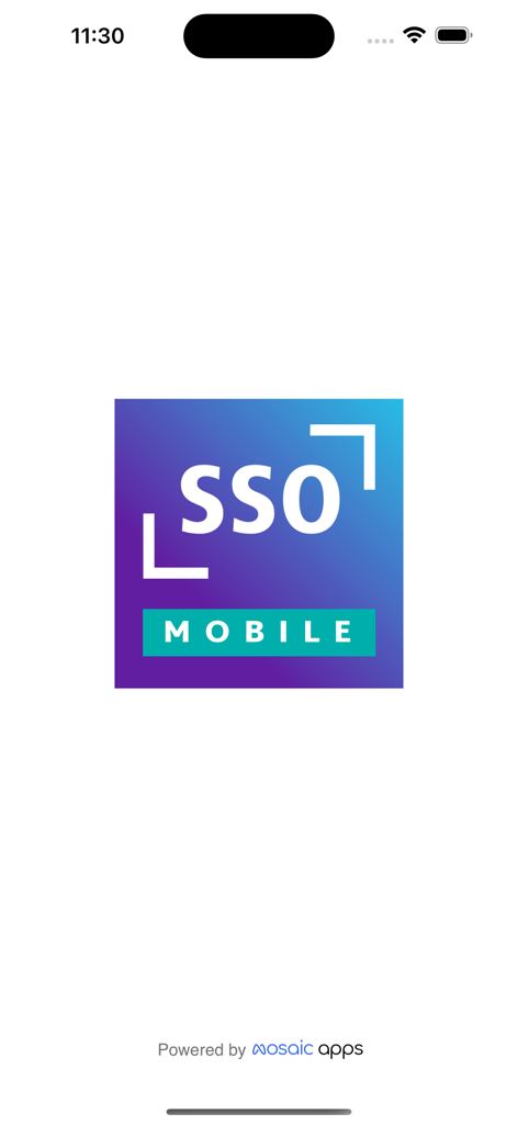 SSO Mobile - SSO Mobile app splash screen featuring the Society of Surgical Oncology logo on a white background.