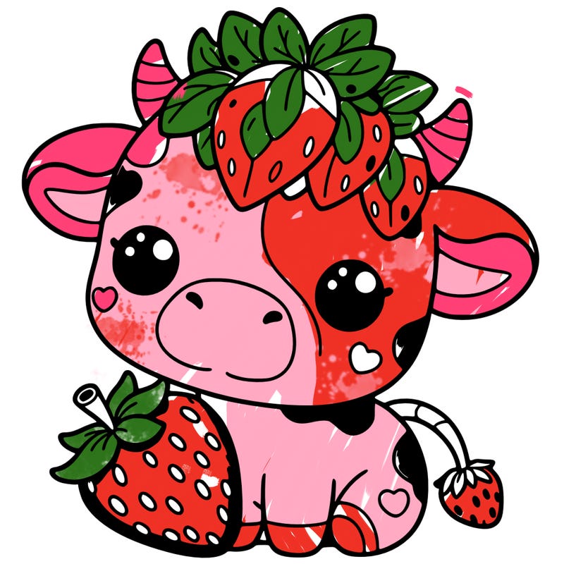 cute strawberry cow