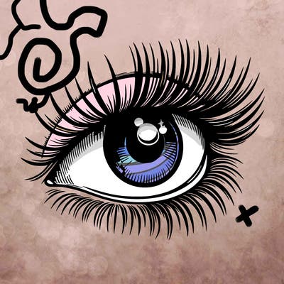 realistic eye long eylashes