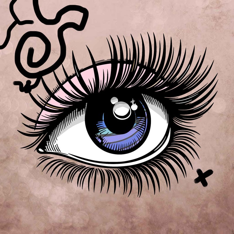 realistic eye long eylashes