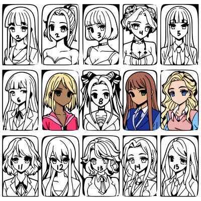 girls that look diffrent anime