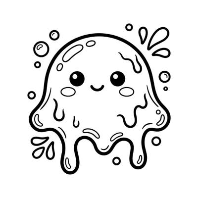 Get ready for a super cute coloring adventure with this adorable Kawaii Acid Slime! Featuring thick lines and simple shapes, it's perfect for little hands to explore their creativity.