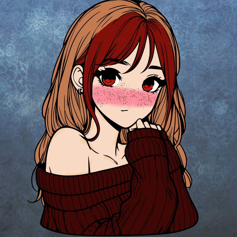 realistic girl with off-shoulder sweater