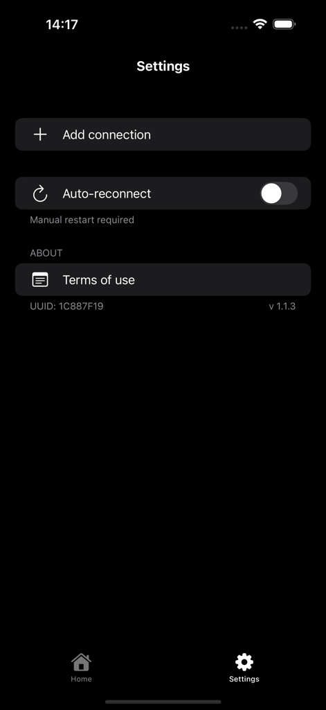 iProxy - Sys admin tools - Interface de configurações do aplicativo iProxy para gerenciamento de conexão e alternância de reconexão automática.