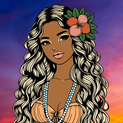 realistic beautiful hawaiian woman,long dress,haku lei, lips