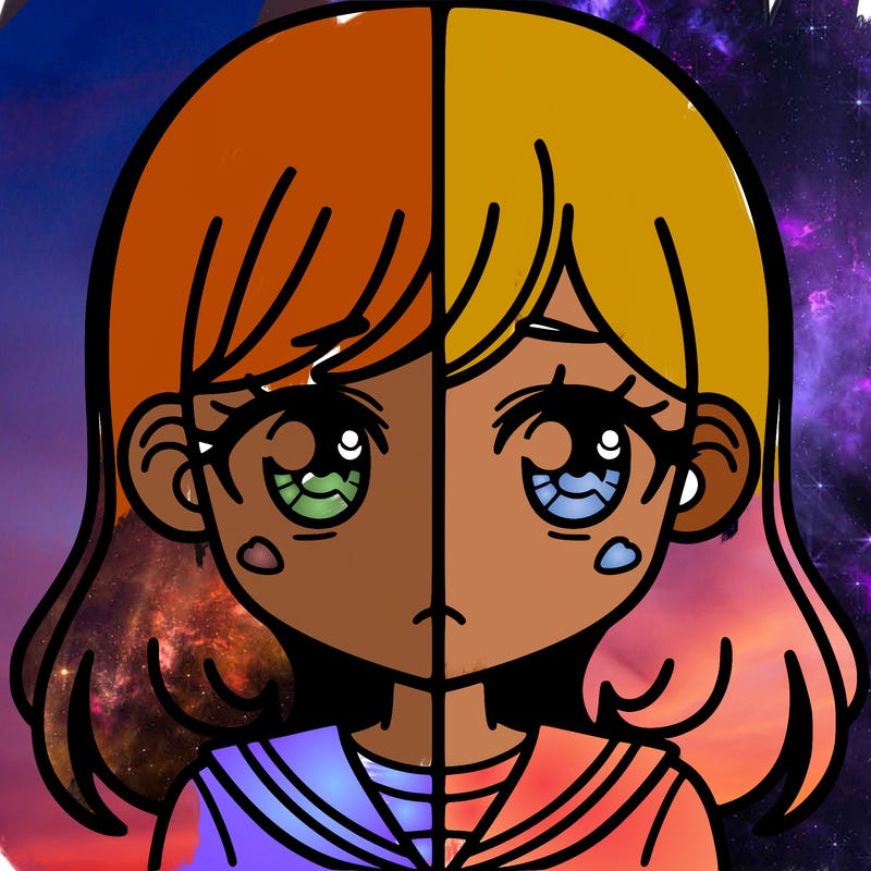 a split of a girl