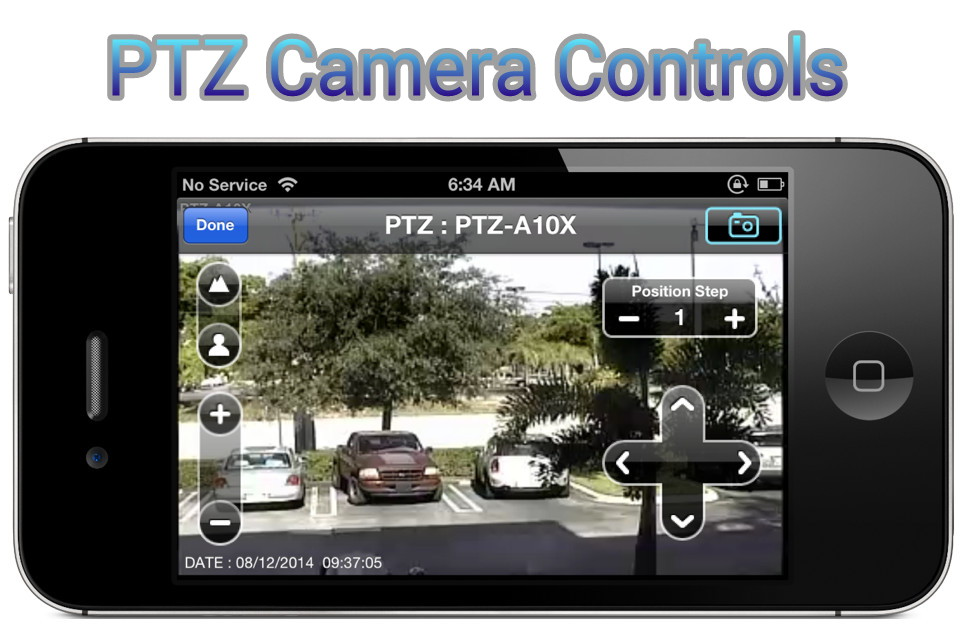iDVR-PRO Viewer: Live CCTV Camera View and Playback - iDVR-PRO Viewer PTZ camera controls interface on iPhone