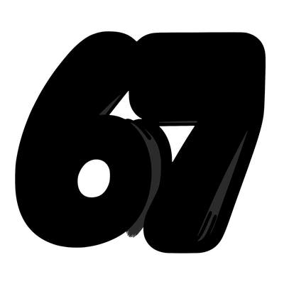the numbers 67