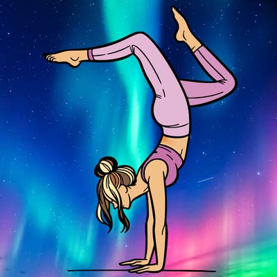 a woman doing a handstand