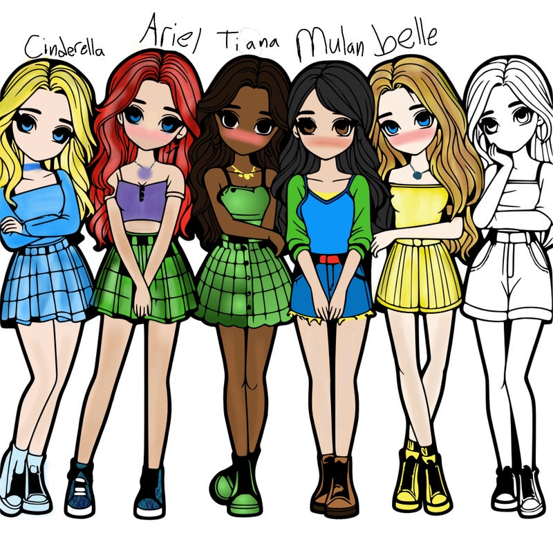 a group of girls realistic