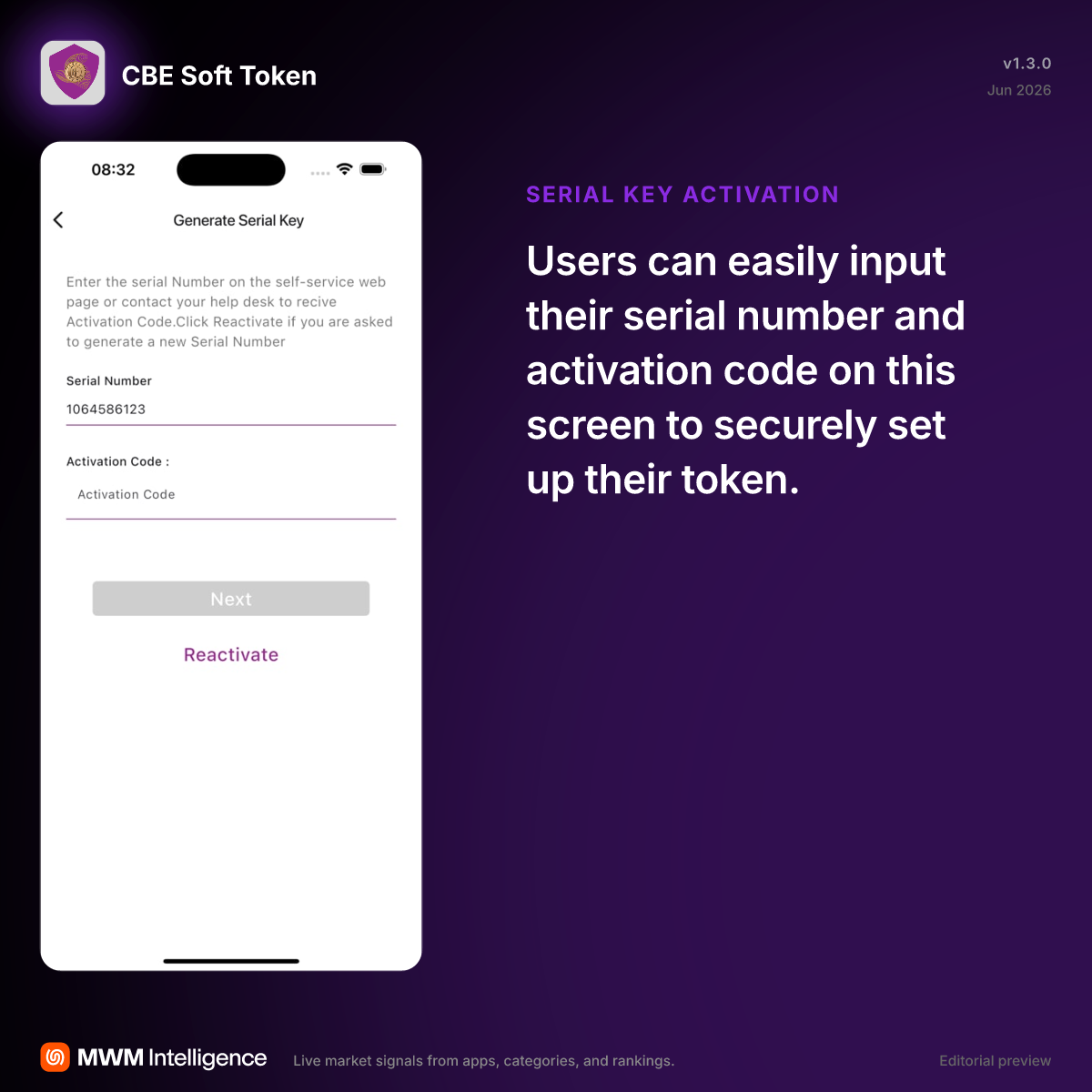CBE Soft Token - Finance App | MWM