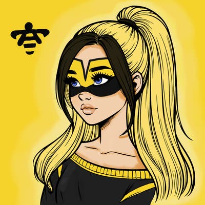 realistic girl with a high ponytail