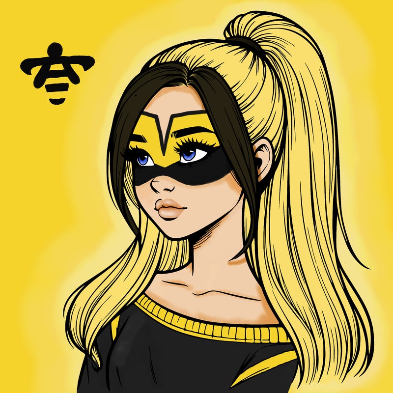 realistic girl with a high ponytail