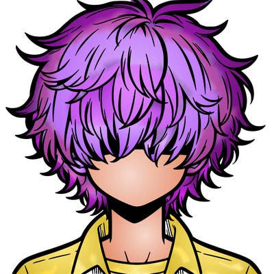 manga boy fluffy hair covering his eyes