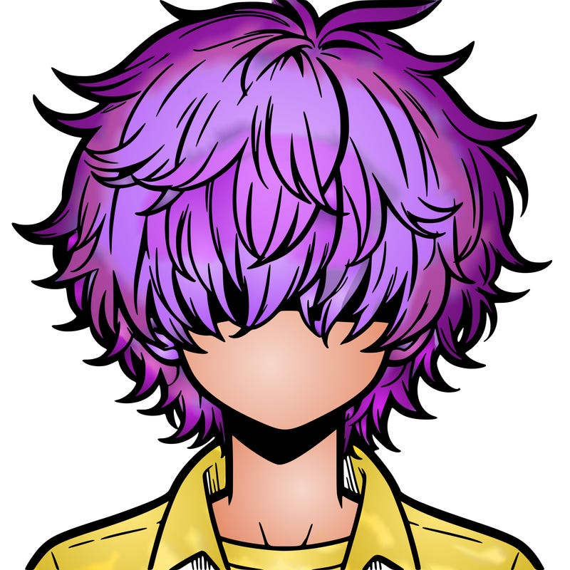 manga boy fluffy hair covering his eyes