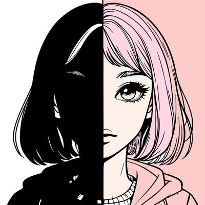 split realistic girl