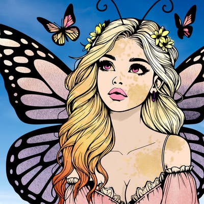butterfly fairy realistic girl
