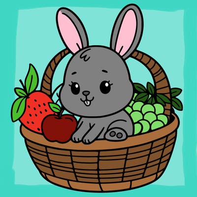 bunny in a fruit basket