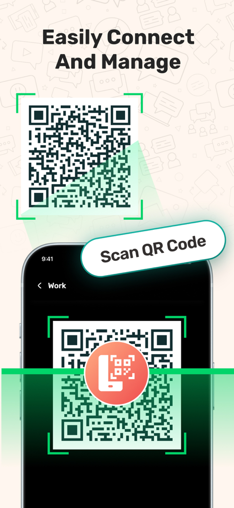 Un téléphone portable scannant un code QR pour synchroniser et gérer les doubles comptes de messagerie